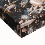 Black and white landscape painting on stretched canvas featuring a serene summer scene, ideal for bedroom wall art.