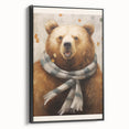 Black and white landscape art painting on framed canvas, depicting a winter scene, ideal for bedroom wall decor.