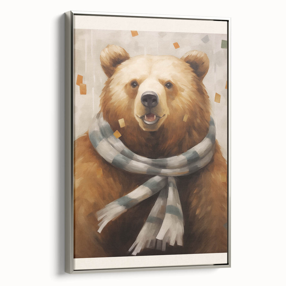Winter landscape art painting on framed canvas, featuring muted silver and black tones, ideal for living room decor.