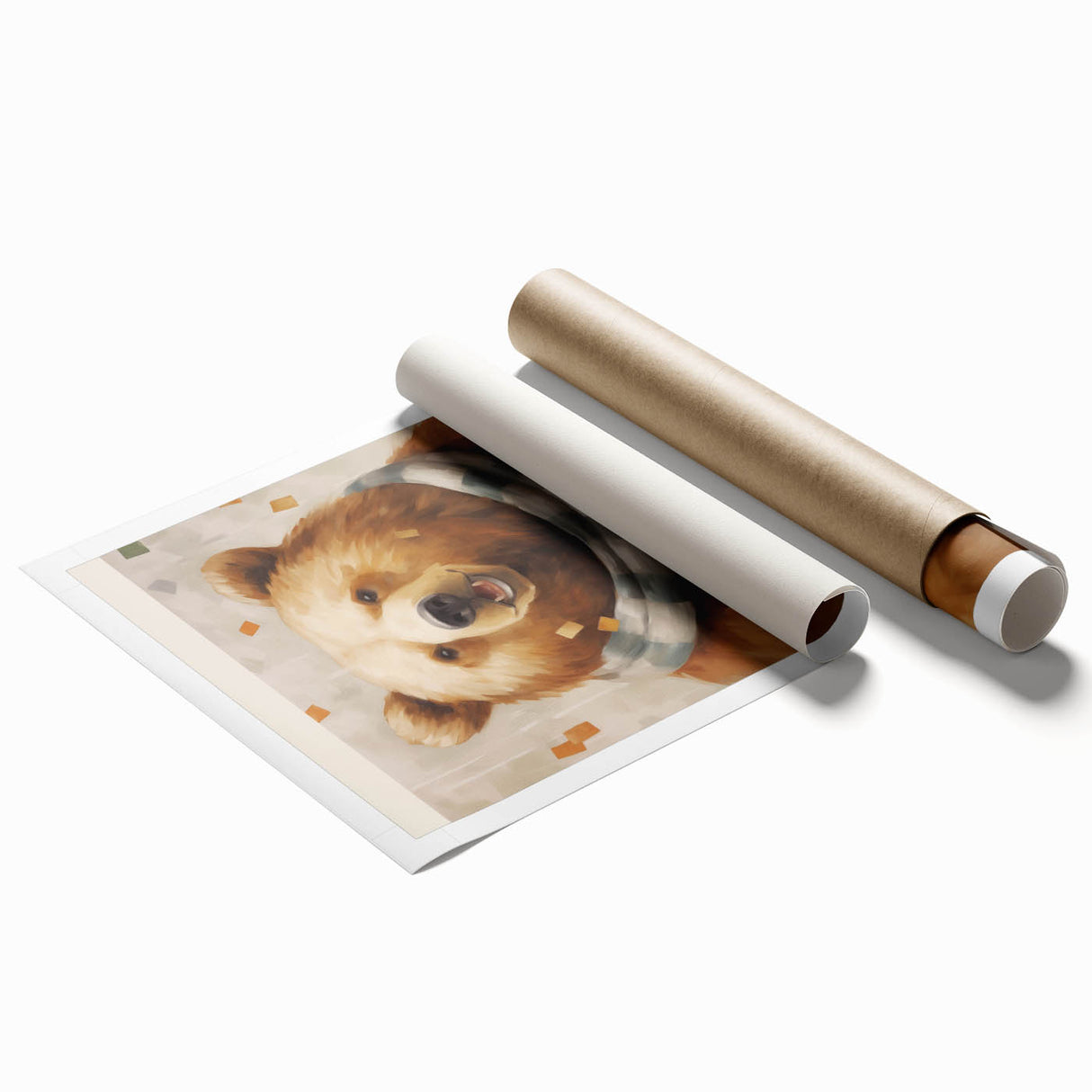 Extra large rolled print featuring muted gray and blue floral art, ideal for classy bathroom wall art.