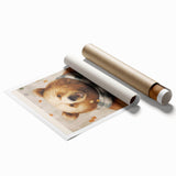 Extra large rolled print featuring muted gray and blue floral art, ideal for classy bathroom wall art.