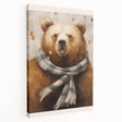 Winter-themed stretched canvas featuring muted blue and white tones, ideal for kitchen wall art.