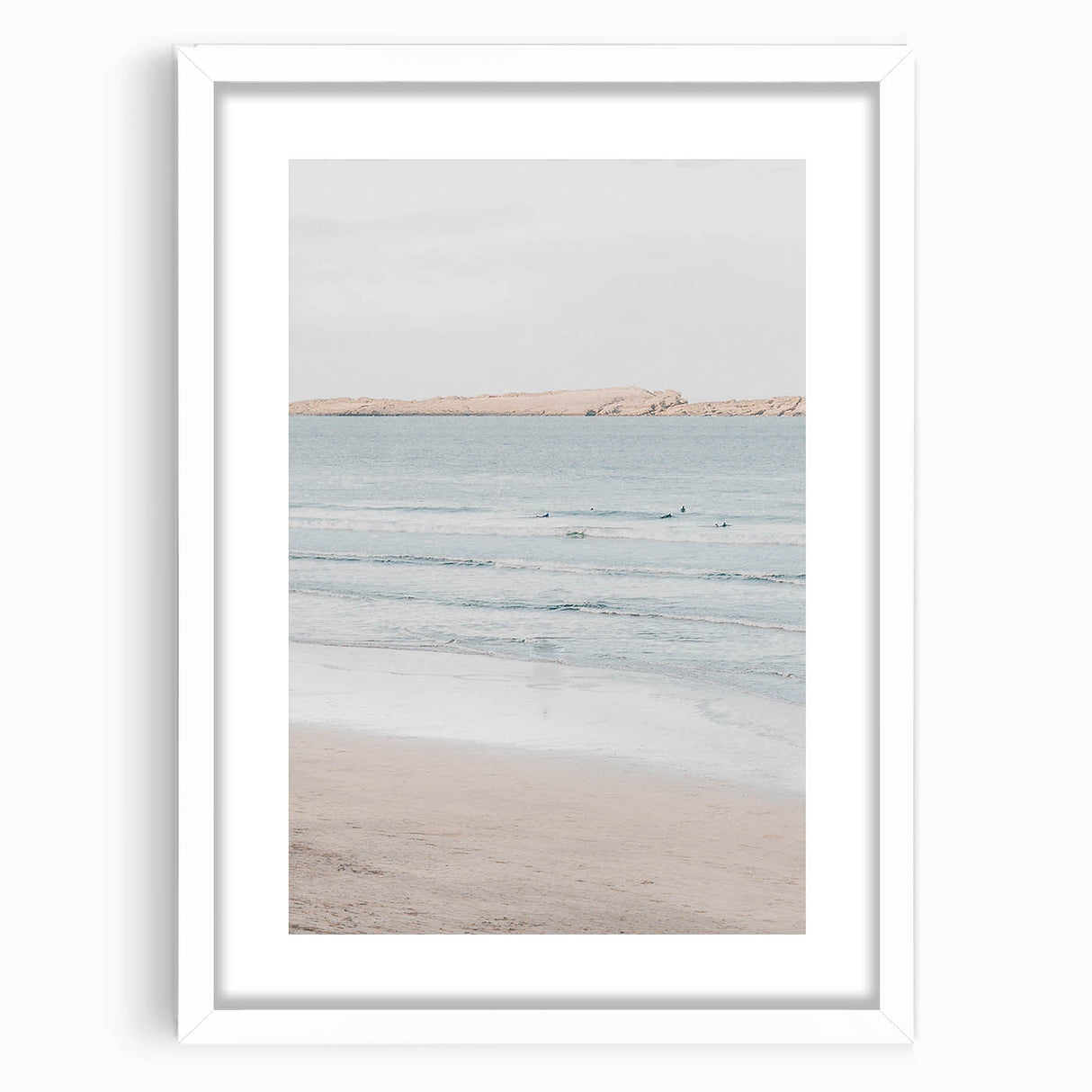 Abstract art print featuring swirling blue and white patterns on a framed canvas, ideal for dining room or bedroom decor.