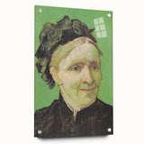 Acrylic print of a Van Gogh-inspired abstract design with vivid blue and yellow swirls.