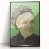 Large abstract wall art featuring swirling blue and yellow patterns on a black acrylic framed print.