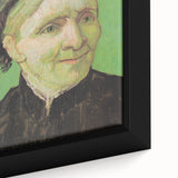 Close-up of a textured, extra large framed canvas depicting Van Gogh's style with vibrant.