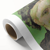 Art Deco style poster of Van Gogh on rolled canvas, featuring vibrant colors, ideal for nursery wall art.