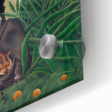 Modern Wall Art: Abstract Jungle Scene with Tiger and Buffalo Fight