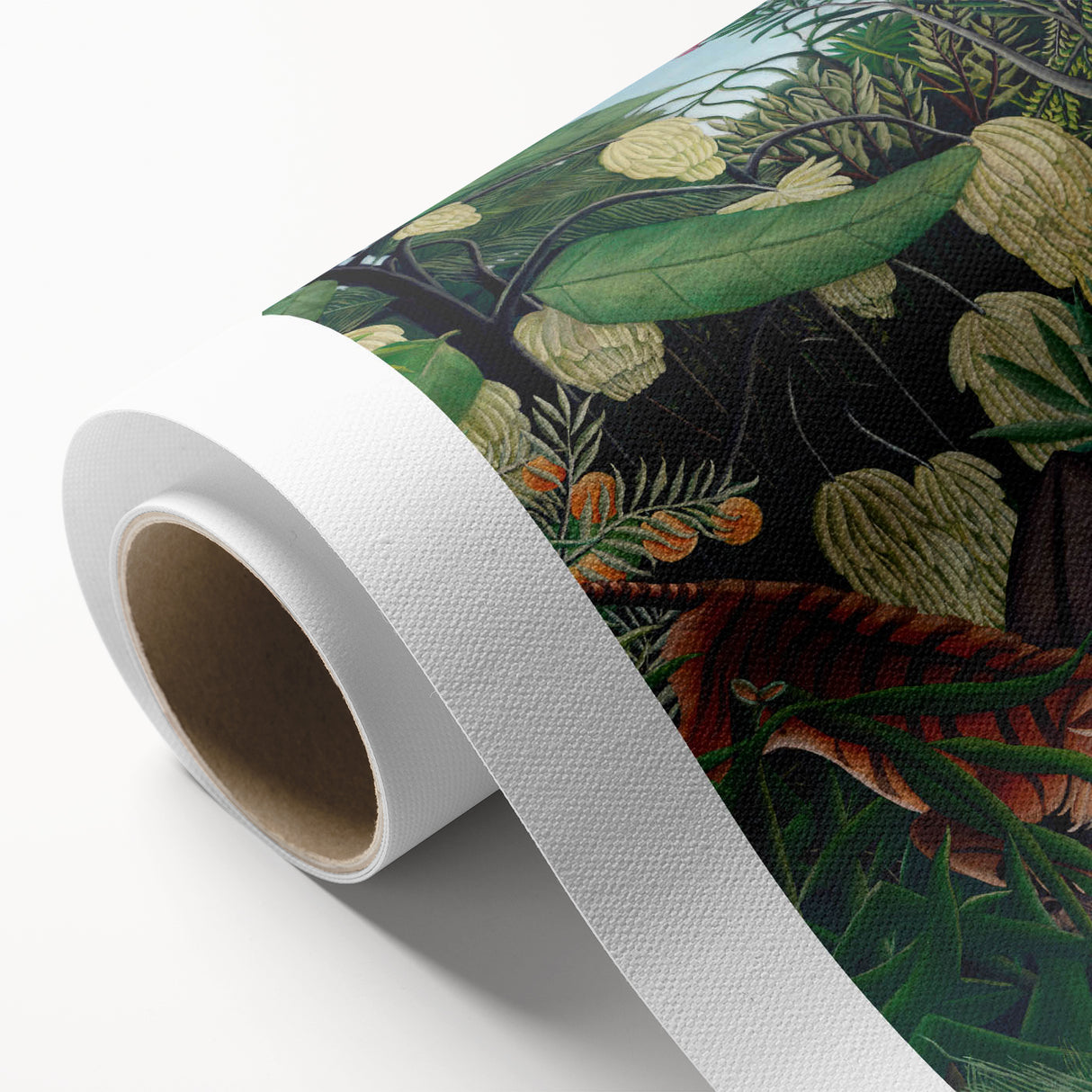 Modern Wall Art: Abstract Jungle Scene with Tiger and Buffalo Fight