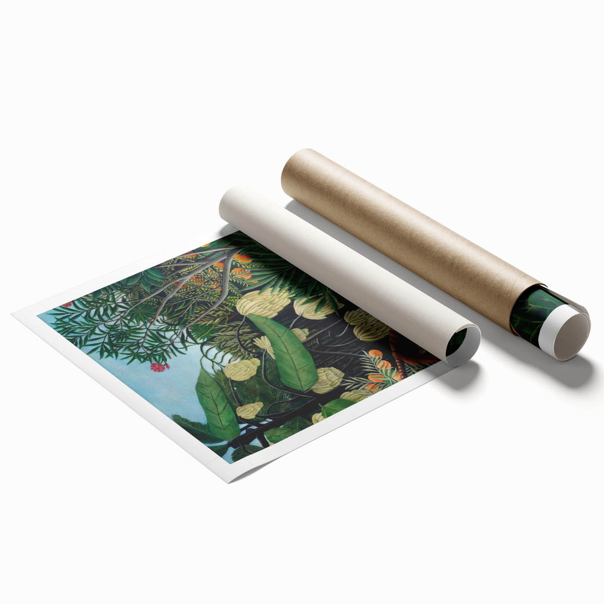 Modern Wall Art: Abstract Jungle Scene with Tiger and Buffalo Fight