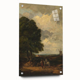 Modern Wall Art: Countryside Scene with Windmill and Tree Landscape