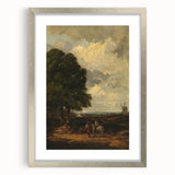 Modern Wall Art: Countryside Scene with Windmill and Tree Landscape
