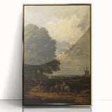 Modern Wall Art: Countryside Scene with Windmill and Tree Landscape