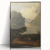 Modern Wall Art: Countryside Scene with Windmill and Tree Landscape