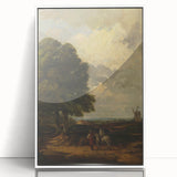 Modern Wall Art: Countryside Scene with Windmill and Tree Landscape
