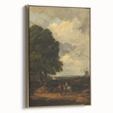 Modern Wall Art: Countryside Scene with Windmill and Tree Landscape