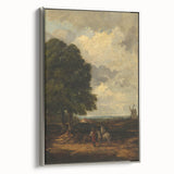 Modern Wall Art: Countryside Scene with Windmill and Tree Landscape