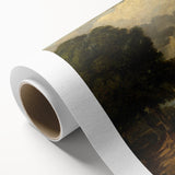 Modern Wall Art: Countryside Scene with Windmill and Tree Landscape