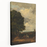 Modern Wall Art: Countryside Scene with Windmill and Tree Landscape