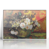 Impressionism Wall Art - Vase with Sunflowers and Roses by Van Gogh