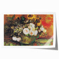 Impressionism Wall Art - Vase with Sunflowers and Roses by Van Gogh