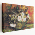 Impressionism Wall Art - Vase with Sunflowers and Roses by Van Gogh
