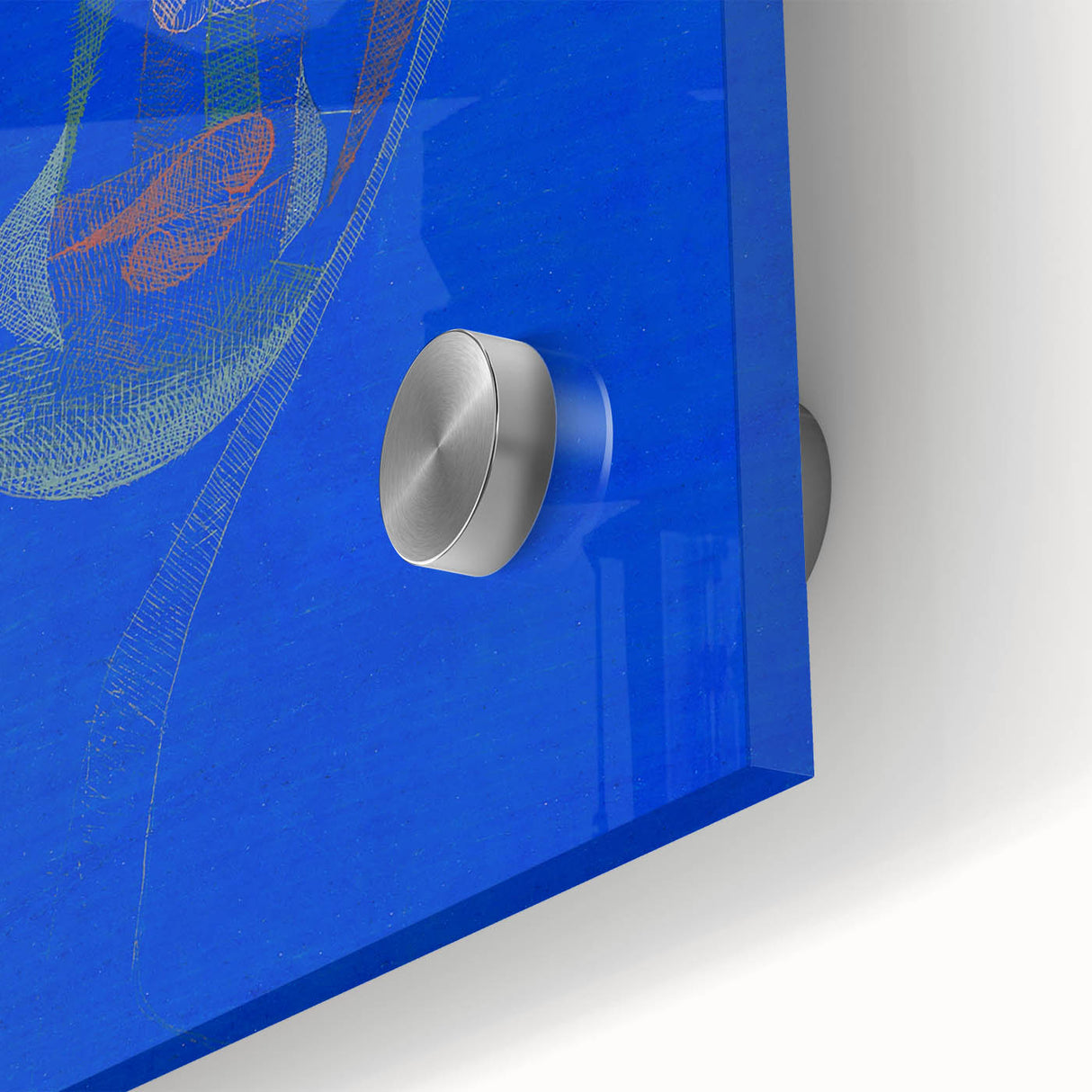 Modern Wall Art: Abstract Portrait on Bold Blue Background