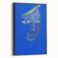Modern Wall Art: Abstract Portrait on Bold Blue Background