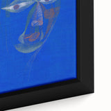 Modern Wall Art: Abstract Portrait on Bold Blue Background