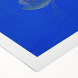 Modern Wall Art: Abstract Portrait on Bold Blue Background