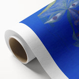 Modern Wall Art: Abstract Portrait on Bold Blue Background