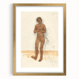 Modern Wall Art: Vintage Nude Illustration in Neutral Tones