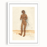 Modern Wall Art: Vintage Nude Illustration in Neutral Tones