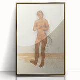 Modern Wall Art: Vintage Nude Illustration in Neutral Tones