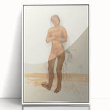 Modern Wall Art: Vintage Nude Illustration in Neutral Tones