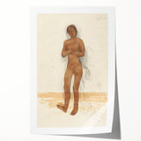 Modern Wall Art: Vintage Nude Illustration in Neutral Tones