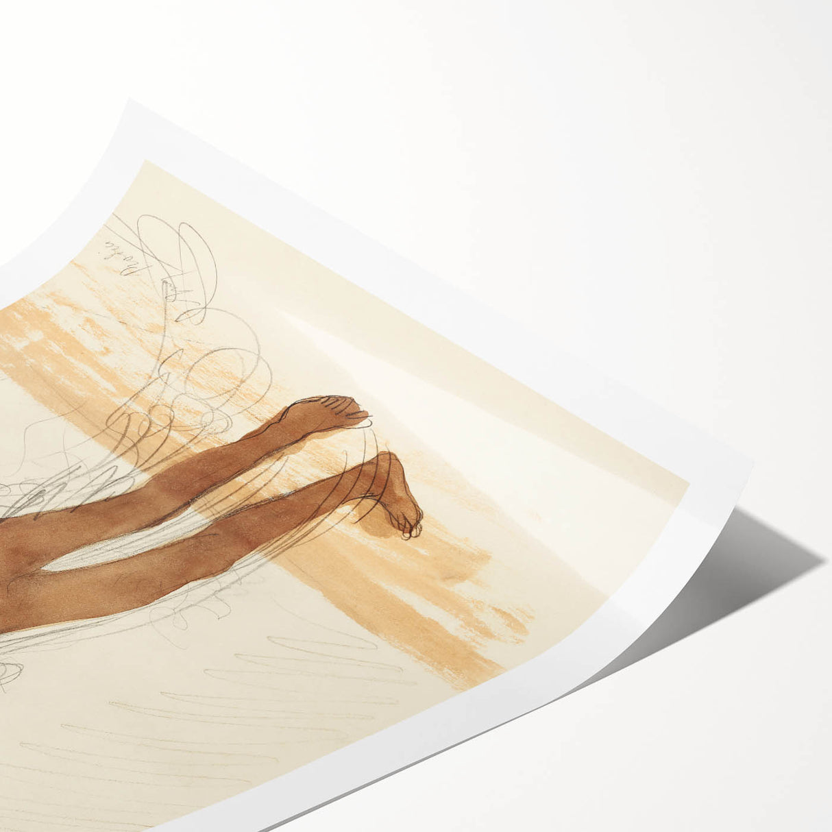 Modern Wall Art: Vintage Nude Illustration in Neutral Tones