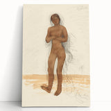 Modern Wall Art: Vintage Nude Illustration in Neutral Tones