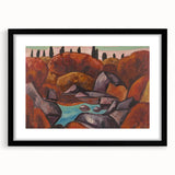 Modern Wall Art - Abstract Landscape in Warm Tones - Contemporary Decor