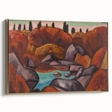 Modern Wall Art - Abstract Landscape in Warm Tones - Contemporary Decor
