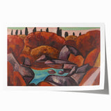 Modern Wall Art - Abstract Landscape in Warm Tones - Contemporary Decor