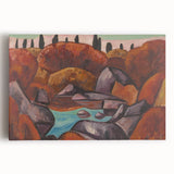 Modern Wall Art - Abstract Landscape in Warm Tones - Contemporary Decor