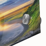 Close-up of a vibrant acrylic landscape featuring intricate cave formations and vivid colors, perfect for modern home decor or art enthusiasts. Ideal for enhancing interior spaces with nature-inspired elegance.