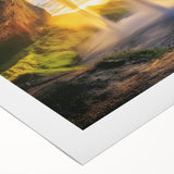 Textured rolled canvas featuring a vibrant landscape of caves, showcasing earthy tones and intricate details, packaged securely in a cardboard tube for easy transport. Ideal for home decor or art enthusiasts seeking unique wall art.