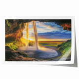 Landscape-inspired rolled print showcasing intricate cave formations, featuring earthy tones of brown and gray, designed for nature enthusiasts and art collectors.