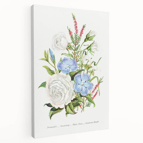 Romanticism Art: Floral Bouquet Illustration Canvas Print
