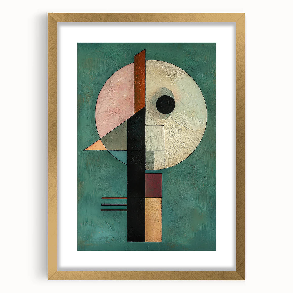 Geometric Abstract Bedroom Wall Art – Black and Green Canvas