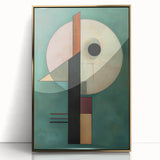 Geometric Abstract Bedroom Wall Art – Black and Green Canvas