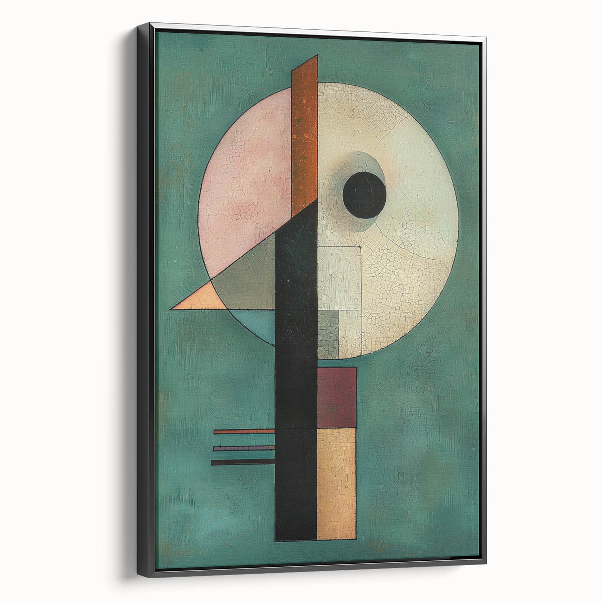Geometric Abstract Bedroom Wall Art – Black and Green Canvas