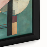 Geometric Abstract Bedroom Wall Art – Black and Green Canvas